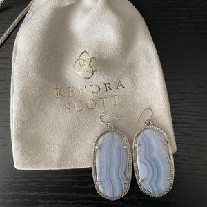 Kendra Scott Light Purple Marbled Danielle Earrings with Silver